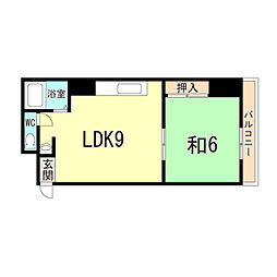 サングリーンハイツ 1LDKの間取図画像