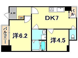 DITA笠松通 2DKの間取図画像
