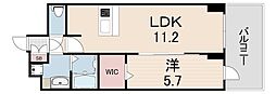 プレサンス神戸セレスティア 1LDKの間取図画像