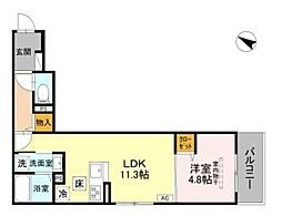神戸市長田区大塚町4丁目アパート 1LDKの間取図画像