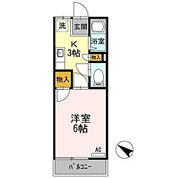 ホーミー前田 1Kの間取図画像