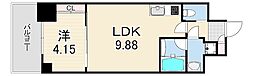 プレジオ神戸長田 1LDKの間取図画像