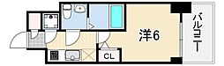 エスリード神戸ハーバークロス 1Kの間取図画像