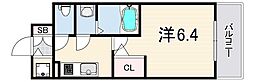 エスリード神戸兵庫駅アクアヴィラ 1Kの間取図画像