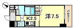 プラネソシエ神戸元町 1Kの間取図画像