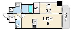 スワンズシティ神戸湊川II 1LDKの間取図画像