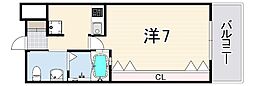 WOB六甲道 1Kの間取図画像
