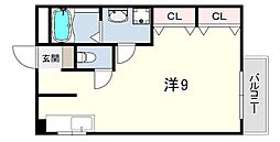 藤和シティコア神戸中道通 ワンルームの間取図画像