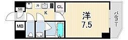アプリーレ三宮イースト 1Kの間取図画像