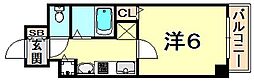 プレサンス三ノ宮駅前プライムタイム 1Kの間取図画像