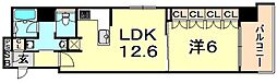 リーガル神戸三宮フラワーロード 1LDKの間取図画像