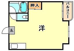 東門エースタウンビル ワンルームの間取図画像