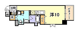 レジディア神戸磯上 ワンルームの間取図画像