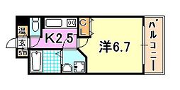 アスヴェル神戸元町 1Kの間取図画像