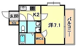 プラザセイシェル 1Kの間取図画像