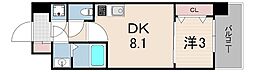 セレニテ神戸ミラクノール 1LDKの間取図画像