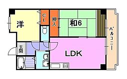 ミリオンベル神戸 2LDKの間取図画像