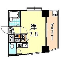 サンライズ長田 ワンルームの間取図画像