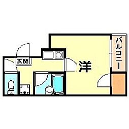 シェトワ大石 1Kの間取図画像
