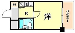 ペイサージュSANKO 1Kの間取図画像