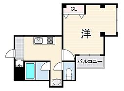 MASANI三宮 1Kの間取図画像