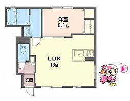 シャーメゾンサン・フローリッシュ 1LDKの間取図画像