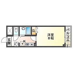 エル古川 1Kの間取図画像