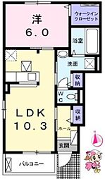 パークアクシスEASTC 1LDKの間取図画像