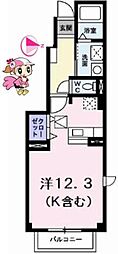 ラ・ヴェール 1Kの間取図画像