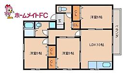 メゾンエスポワールD 3LDKの間取図画像