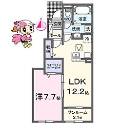 フェリーチェ 向日葵 I 1LDKの間取図画像