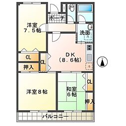 KSTBL 3DKの間取図画像