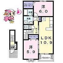 徳島県徳島市名東町２丁目（賃貸アパート2LDK・2階・57.21㎡） その2