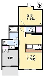 コリド赤塚 1LDKの間取図画像