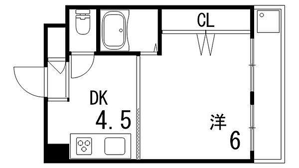 甲南六甲ハイム ｜兵庫県神戸市灘区八幡町4丁目(賃貸マンション1DK・3階・26.00㎡)の写真 その2