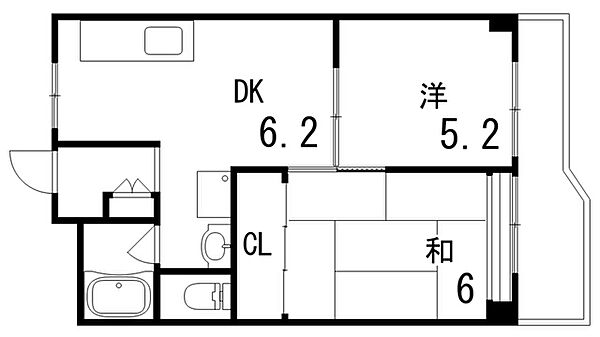 バッハレジデンス芦屋ウエスト ｜兵庫県神戸市東灘区深江南町4丁目(賃貸マンション2DK・3階・41.33㎡)の写真 その2