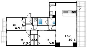 RICイーストコート6番街4番館 621 ｜ 兵庫県神戸市東灘区向洋町中2丁目（賃貸マンション3LDK・6階・85.25㎡） その2