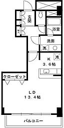パシフィックロイヤルコートみなとみらいアーバンタワー 9階ワンルームの間取り