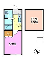 コンフォーティア 1Kの間取図画像