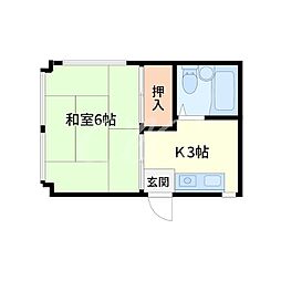Y・Tハイム 1Kの間取図画像