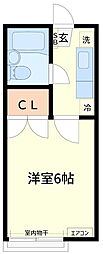 曽我マンション 1Kの間取図画像