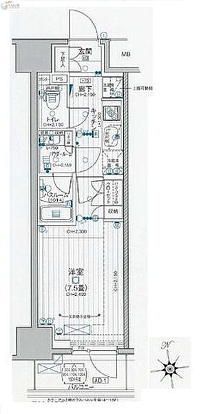 デュオステージ蒲田 1404｜東京都大田区蒲田５丁目(賃貸マンション1K・14階・25.90㎡)の写真 その2