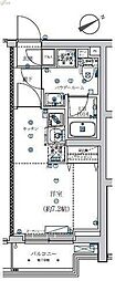 エストゥルース横浜子安 6階ワンルームの間取り