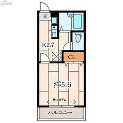 ピュアハイム 3階1Kの間取り