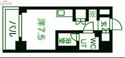 クラリッサ横浜フロード 5階ワンルームの間取り