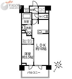 クリオラベルヴィ横濱サウス 1LDKの間取図画像