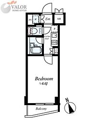 ルーブル二子多摩川 1Kの間取図画像