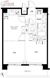 ルーブル旗の台弐番館 2DKの間取図画像
