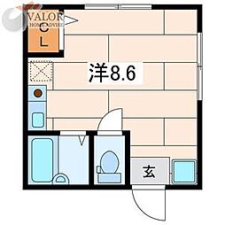 メープル ワンルームの間取図画像
