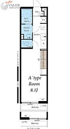 リブリ・矢口渡 1Kの間取図画像